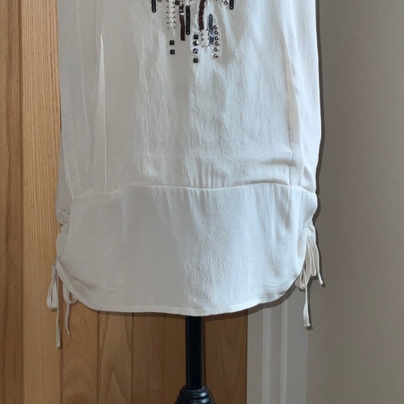 Gold Hawk Beaded Silk Tank Top, M. Like new condition. - Picture 8 of 11